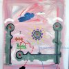 compositie of wolven huilen honden janken 70 x 60 cm 1993 r.klomp-001